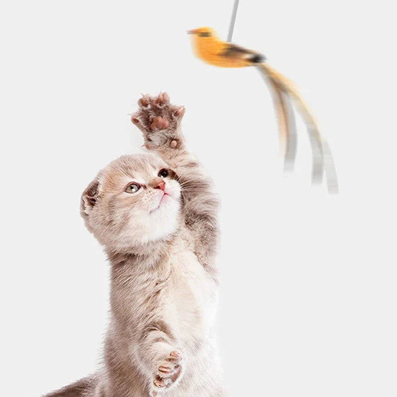 Luxury Simulated Bird Cat Toy with Suction Base – Interactive, Safe, and Non-Toxic