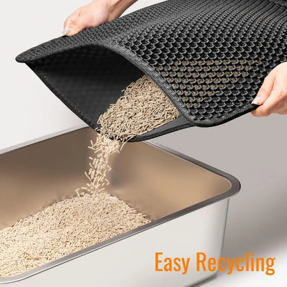 Large Cat Litter Mat Waterproof Double Layer Litter Trapping Clean Pad for Cat Litter Box Durable and Easy to Clean