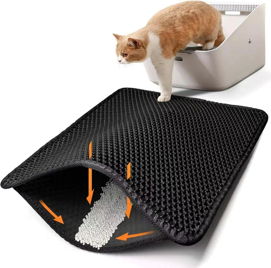 Large Cat Litter Mat Waterproof Double Layer Litter Trapping Clean Pad for Cat Litter Box Durable and Easy to Clean