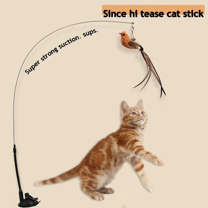 Luxury Simulated Bird Cat Toy with Suction Base – Interactive, Safe, and Non-Toxic