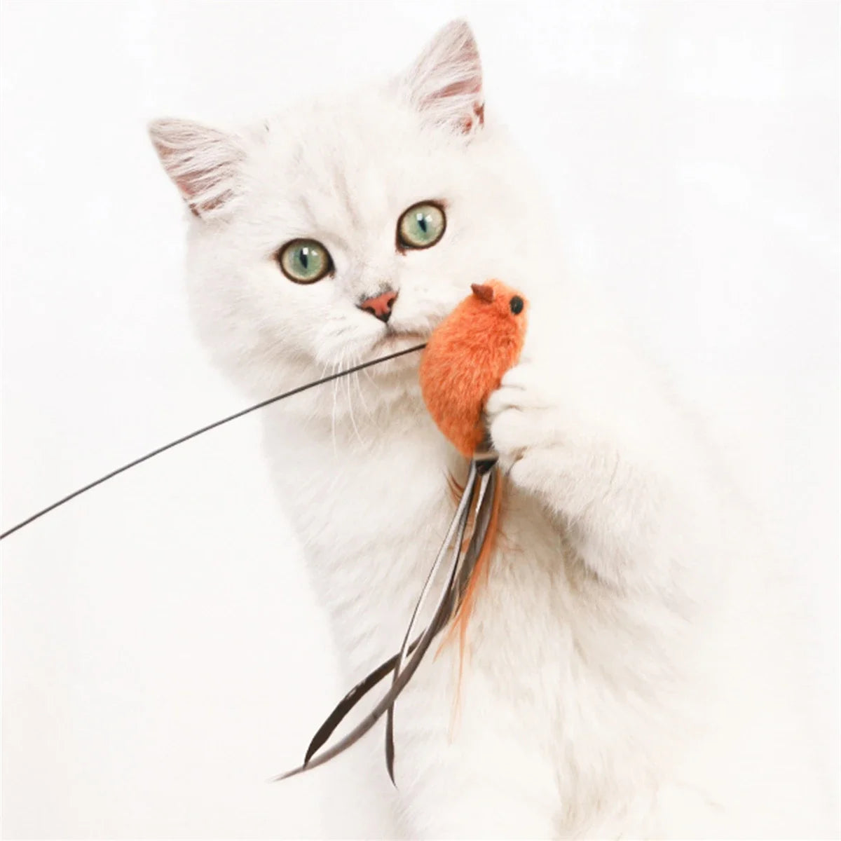 Luxury Simulated Bird Cat Toy with Suction Base – Interactive, Safe, and Non-Toxic