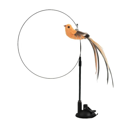 Luxury Simulated Bird Cat Toy with Suction Base – Interactive, Safe, and Non-Toxic
