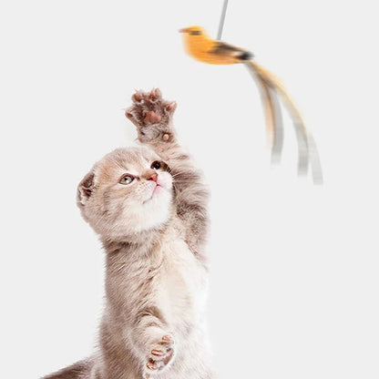 Luxury Simulated Bird Cat Toy with Suction Base – Interactive, Safe, and Non-Toxic